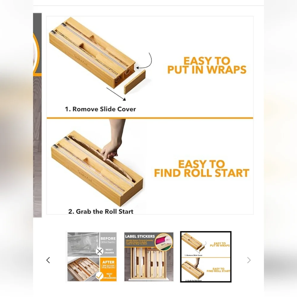 SpaceAid Wrap/Foil (Long) Organizer
